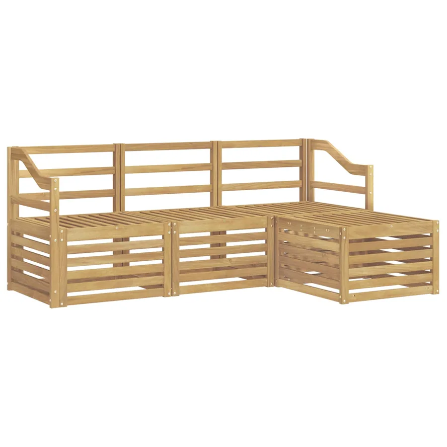 Ensemble de canapés d'extérieur 4 pcs Blanc - 2