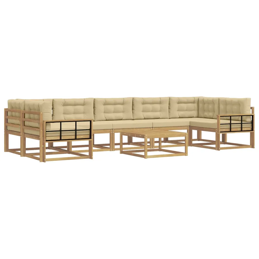 Ensemble de canapés d'extérieur 6 pcs Blanc et Beige - 2