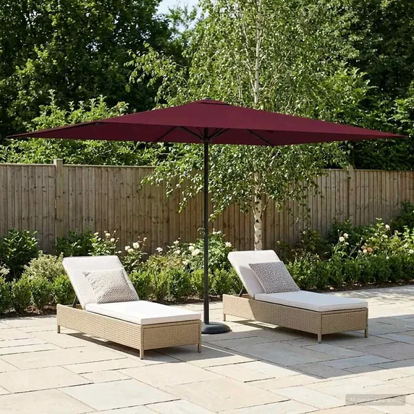 Parasol de jardin 200 x 300 cm Polyester Rectangulaire Bordeaux