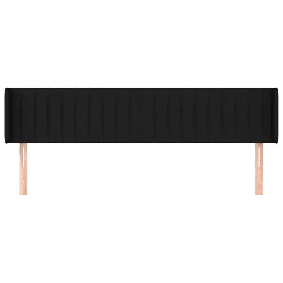Tête de lit avec oreilles Noir 183x16x78/88 cm Tissu - 3