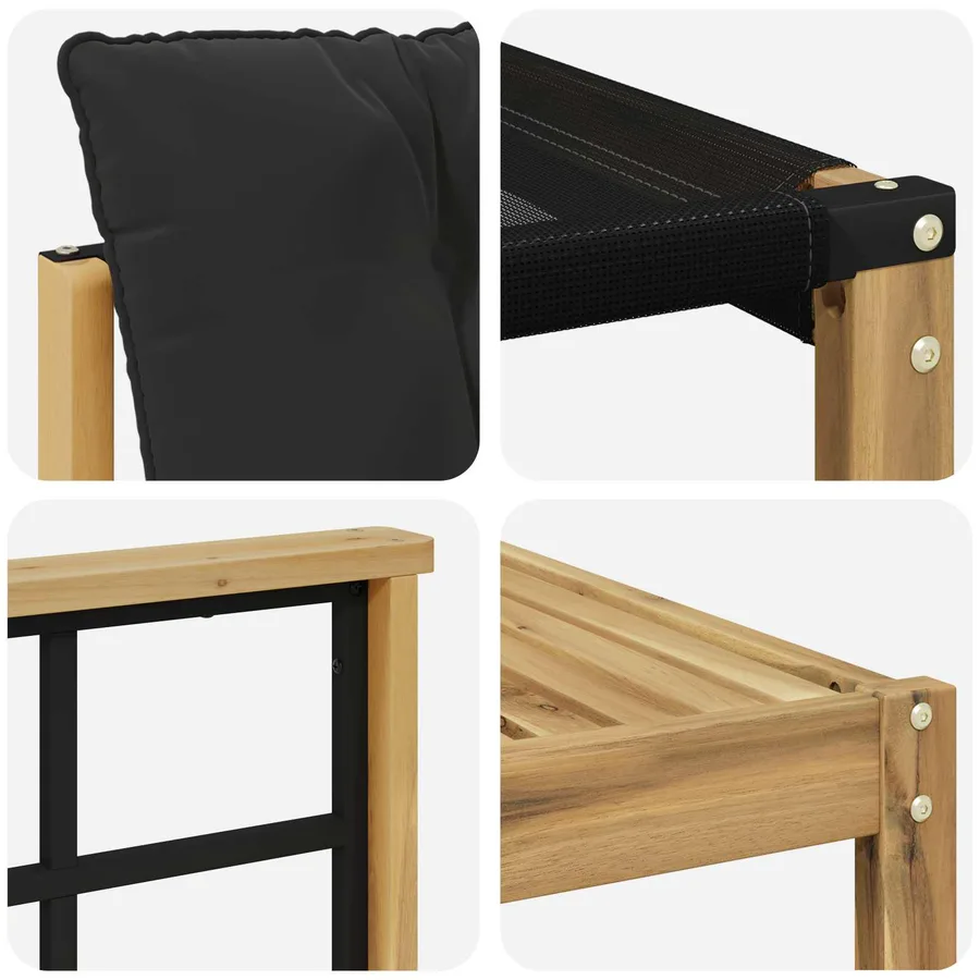 Ensemble de canapés d'extérieur 5 pcs Blanc et noir - 6