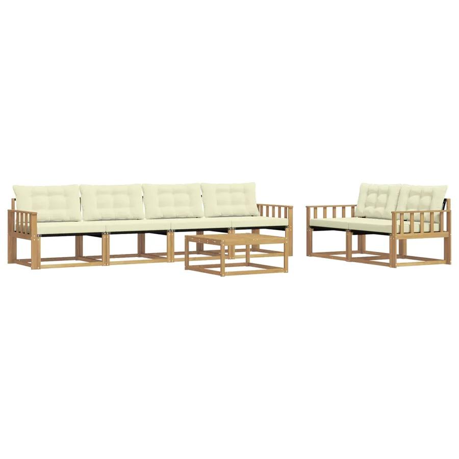 Ensemble de canapés d'extérieur 7 pcs Blanc et crème - 2