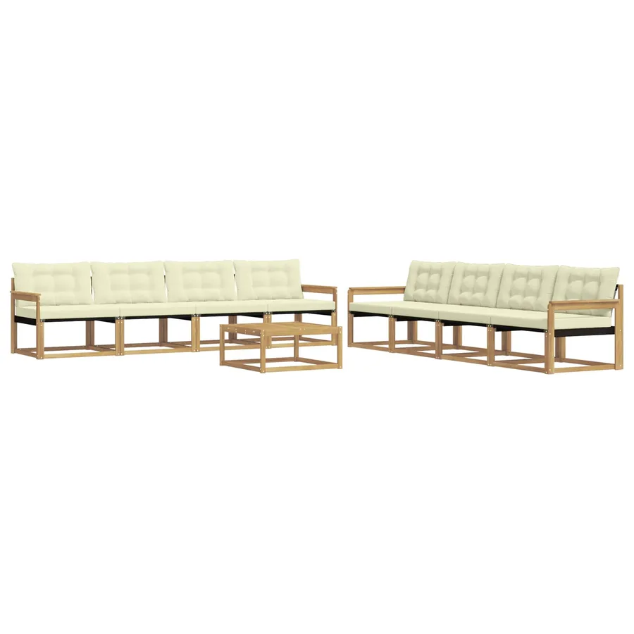 Ensemble de canapés d'extérieur 9 pcs Blanc et crème - 2