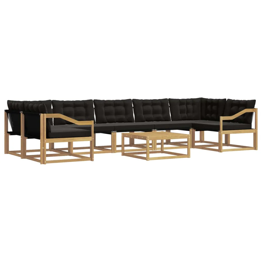 Ensemble de canapés d'extérieur 8 pcs Blanc et noir - 2