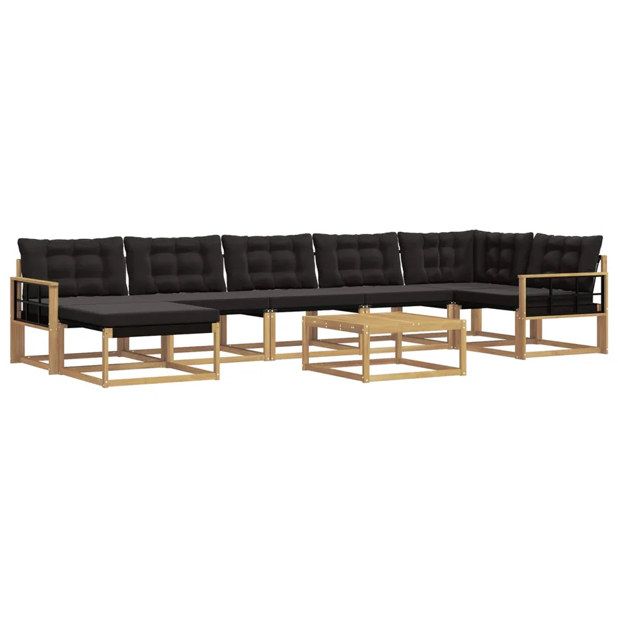 Ensemble de canapés d'extérieur 8 pcs Blanc et noir - 2