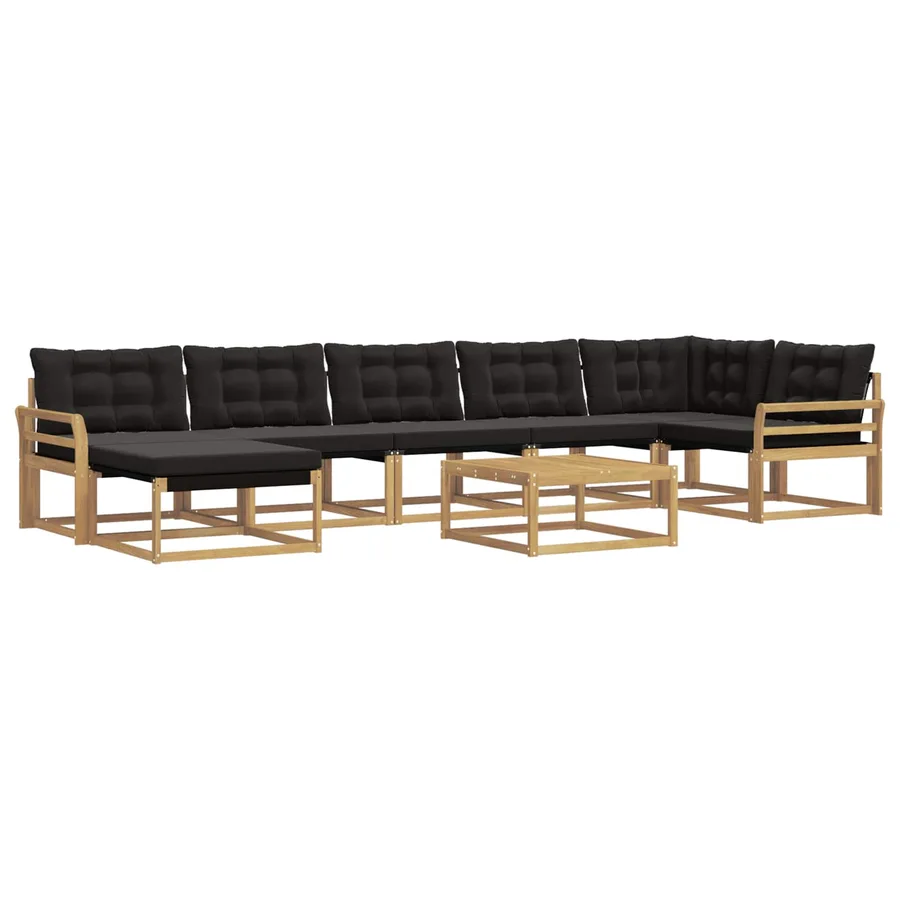Ensemble de canapés d'extérieur 8 pcs Blanc et noir - 2