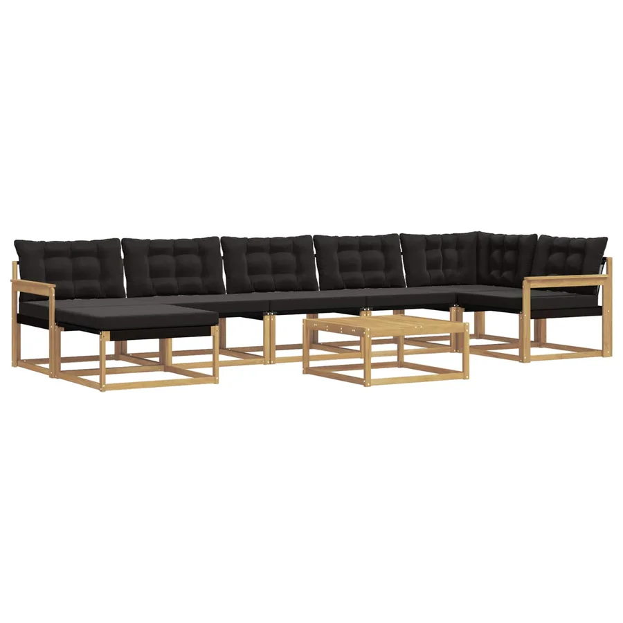 Ensemble de canapés d'extérieur 8 pcs Blanc et noir - 2