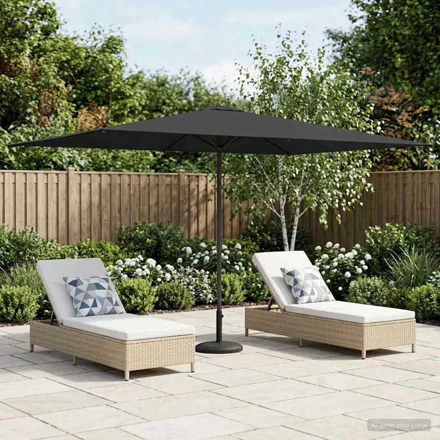 Parasol de jardin 200 x 300 cm Polyester Rectangulaire
