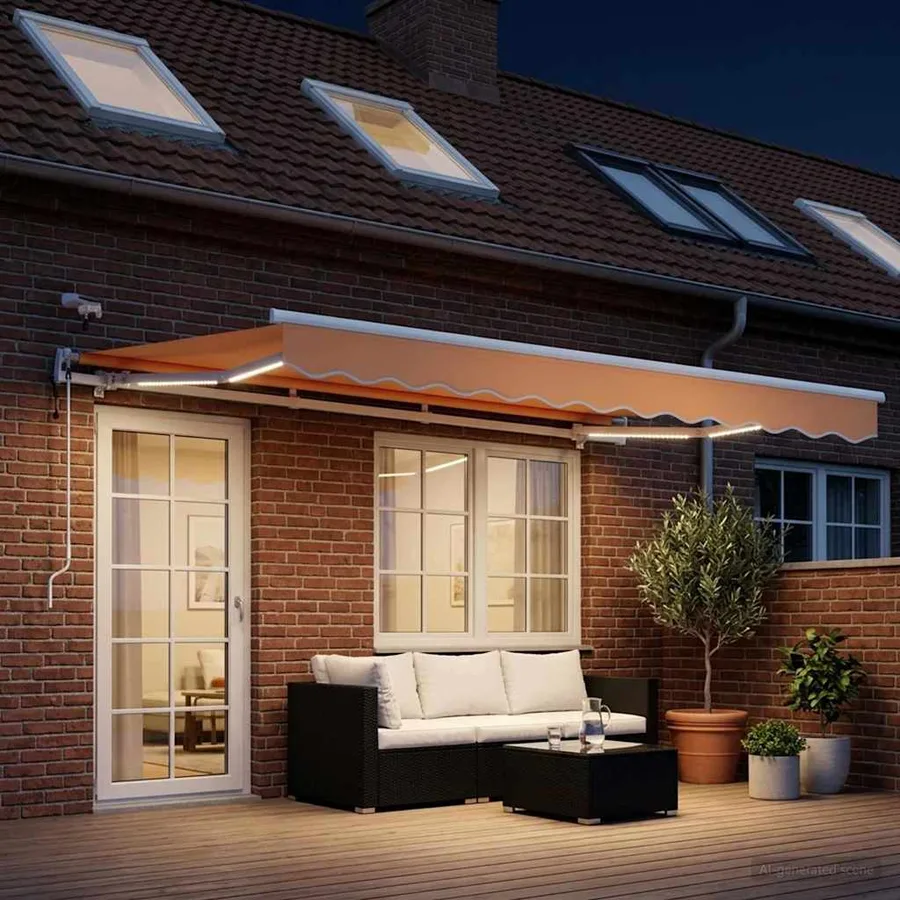 Auvent rétractable Sable 400 × 300 cm Polyester - 3