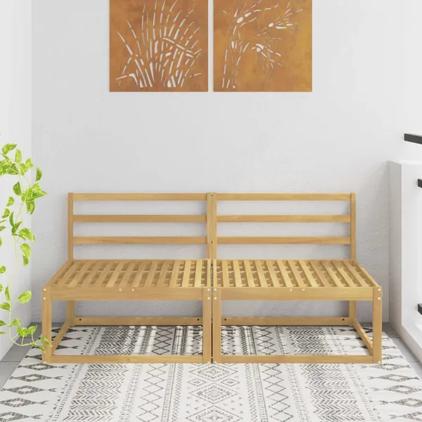 Sofa de milieu extérieur Blanc 158 x 83 x 73 cm