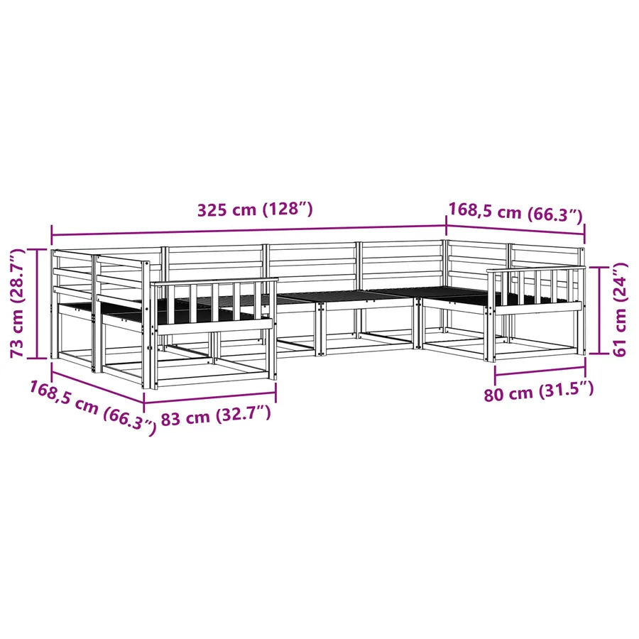 Ensemble de canapés d'extérieur 6 pcs Blanc - 6