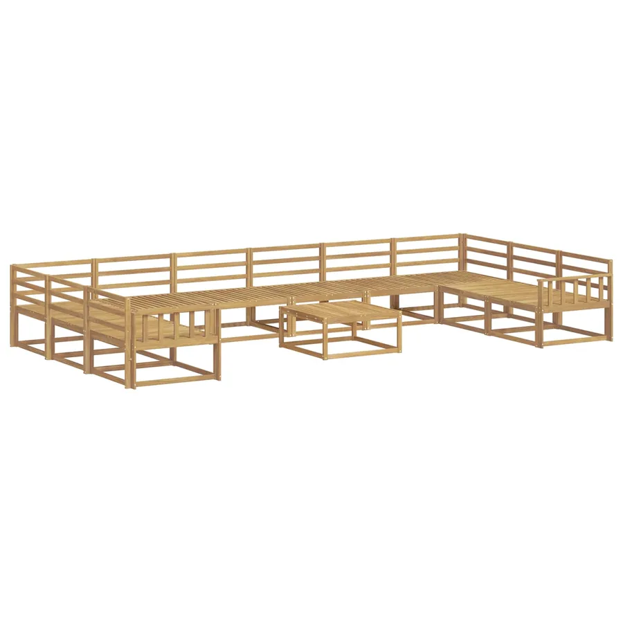 Ensemble de canapés d'extérieur 11 pcs Blanc - 2