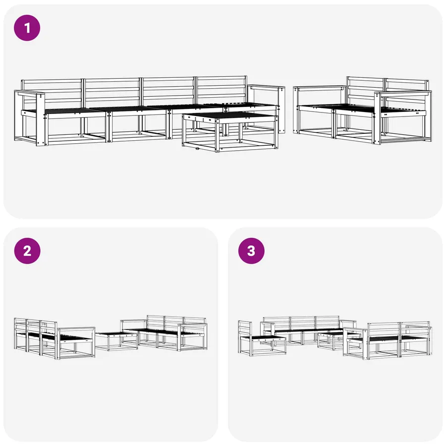 Ensemble de canapés d'extérieur 7 pcs Blanc - 7