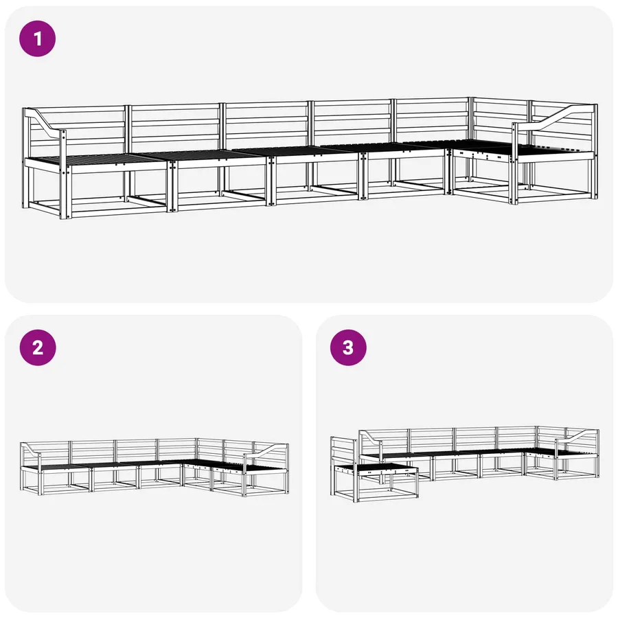 Ensemble de canapés d'extérieur 6 pcs Blanc 404 x 166,5 x 73 cm - 6