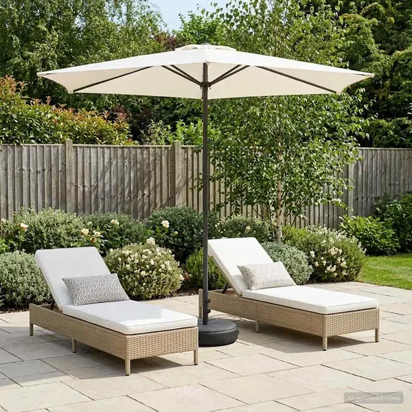 Parasol de jardin avec base 270 x 270 cm Polyester