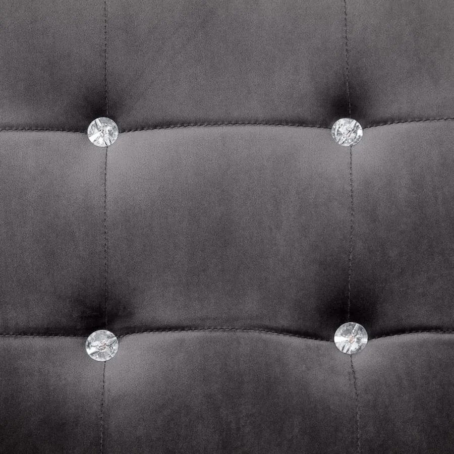 Canapé à 2 places avec accoudoirs gris foncé chrome et velours - 7