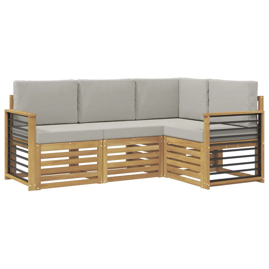 Ensembles de canapés 4 pcs Blanc et gris clair - 2