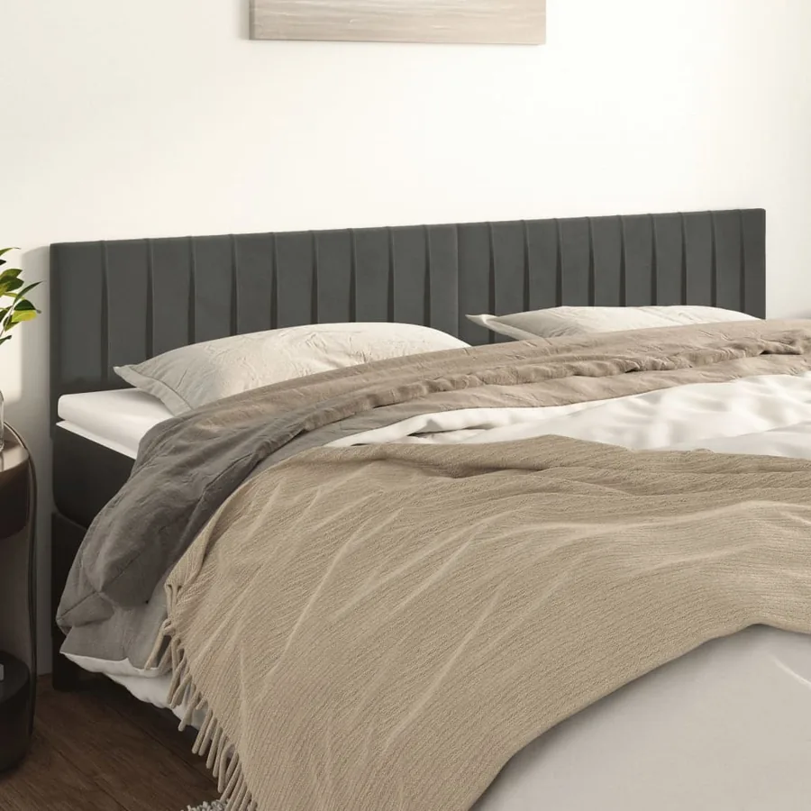 Têtes de lit Gris foncé 180x5x78/88 cm Velours