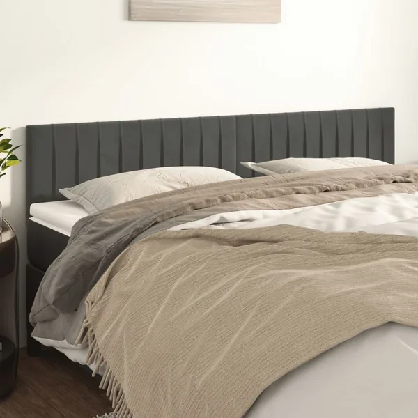 Têtes de lit Gris foncé 180x5x78/88 cm Velours