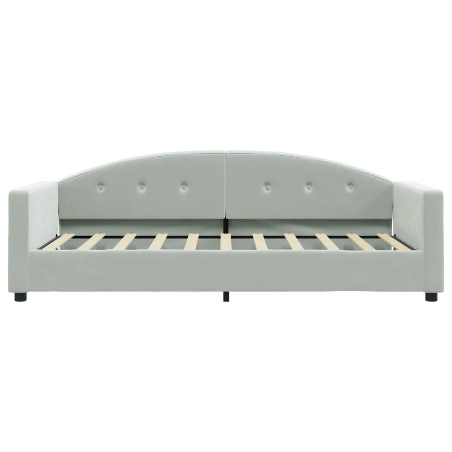 Lit de jour gris clair 100x190 cm velours - 3