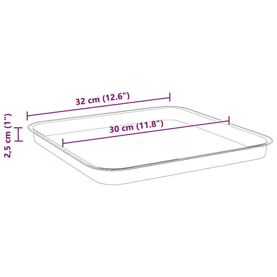 Plateau carré à fleurs 24 pcs Rouge brique 32 x 32 x 2,5 cm - 10