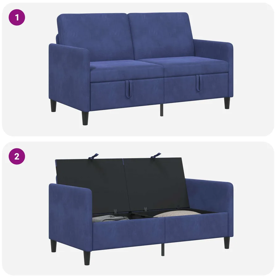 Sofa avec rangement Bleu police 152 x 78 x 87 cm Polyester - 6