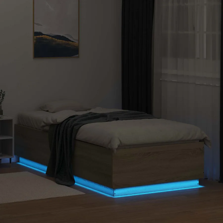 Cadre de lit avec LED avec bandes LED Chêne Sonoma 80 x 200 cm - 3