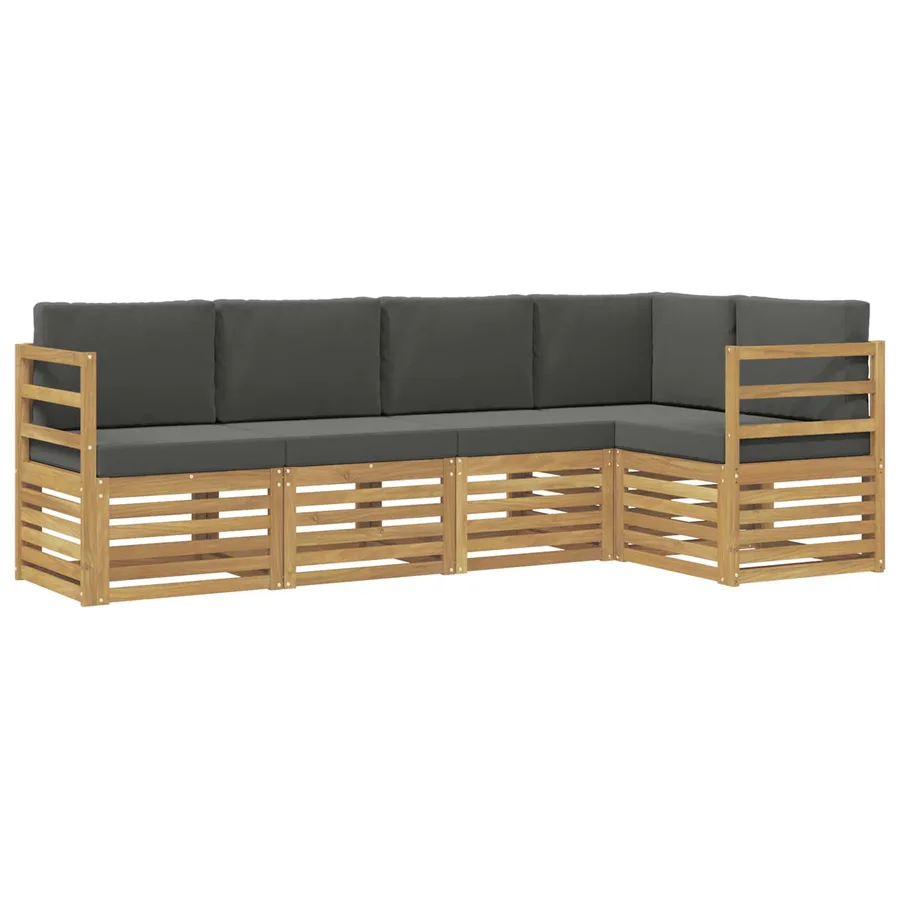 Ensemble de canapés d'extérieur 5 pcs Blanc et anthracite - 2