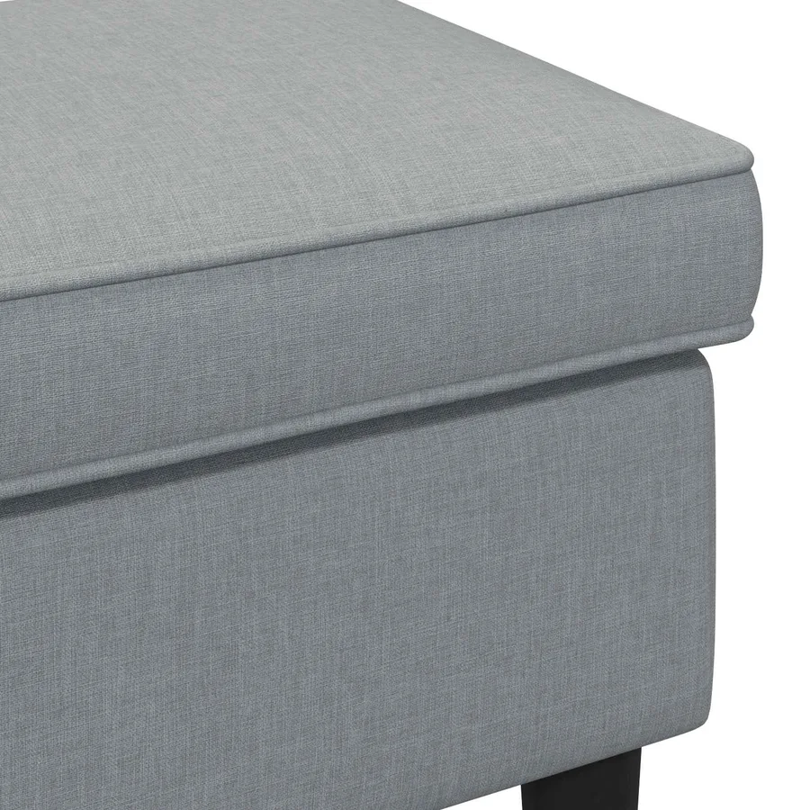 Pouf Gris clair 55 x 35 x 41 cm Tissu - 5