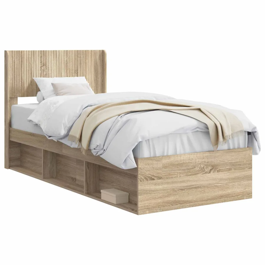 Cadre de lit avec rangement et tête de lit 3 pcs - 2
