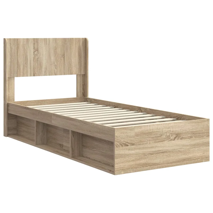 Cadre de lit avec rangement et tête de lit 3 pcs - 4