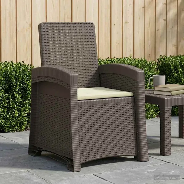 Chaise de jardin inclinable imitant le rotin PP