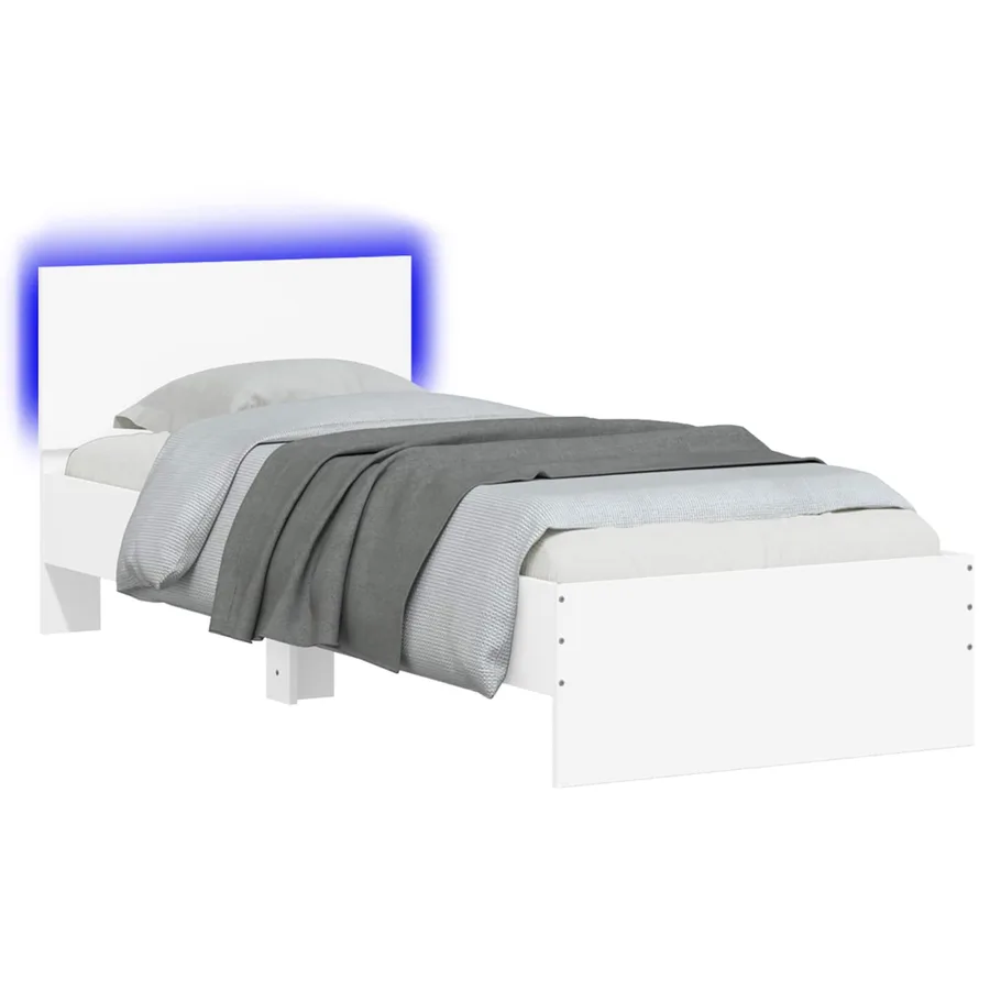 Cadre de lit avec LED Blanc 80 x 200 cm Bois d'ingénierie - 2