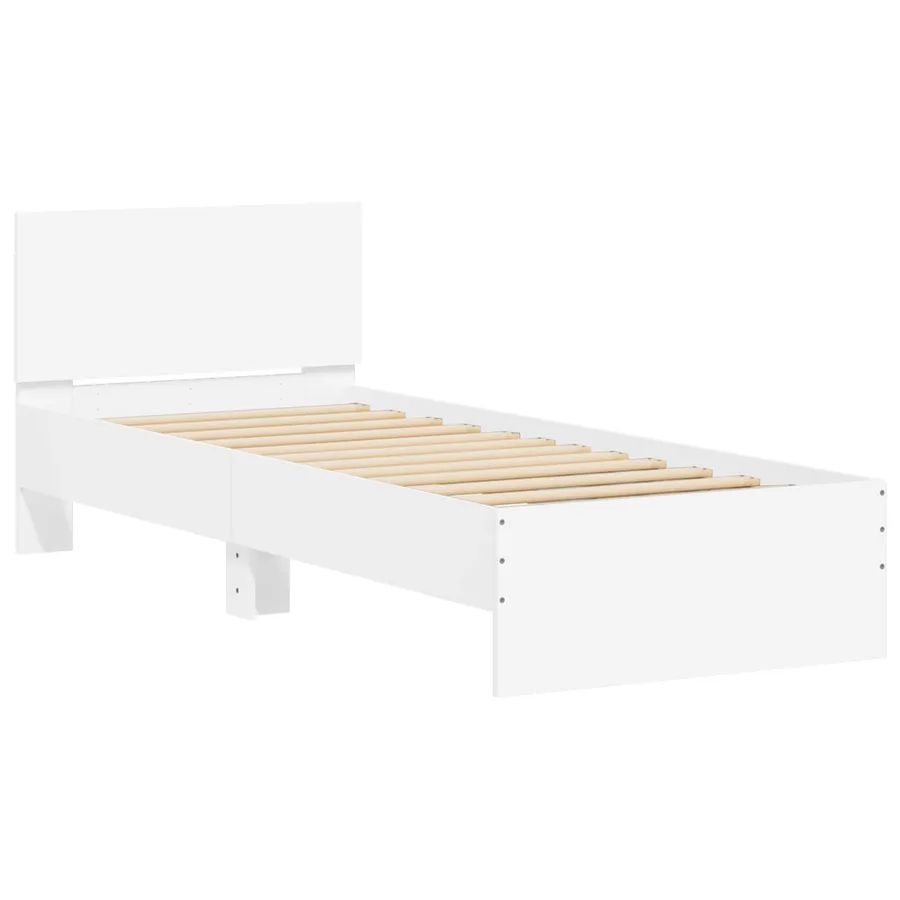 Cadre de lit avec LED Blanc 80 x 200 cm Bois d'ingénierie - 4