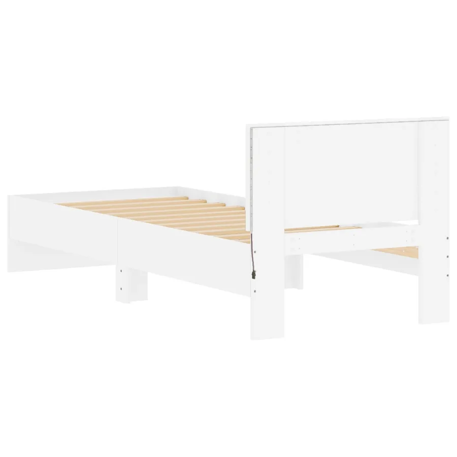 Cadre de lit avec LED Blanc 80 x 200 cm Bois d'ingénierie - 7