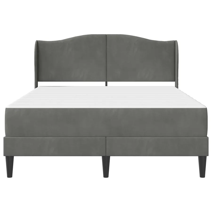 Cadre de lit avec tête de lit Gris foncé 120 x 190 cm Velours - 6