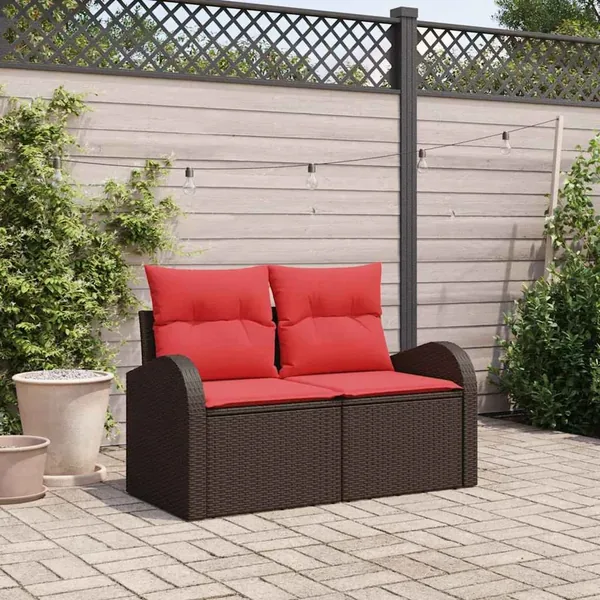Canapé de jardin Marron 124 x 62 x 85cm polyrotin
