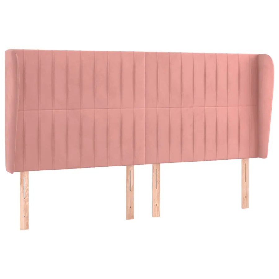 Tête de lit avec oreilles Rose 203x23x118/128 cm Velours - 2
