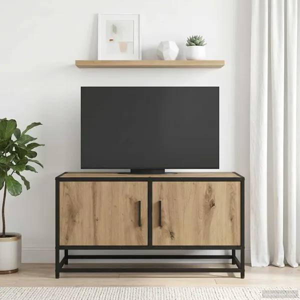 Meuble TV 80 x 34,5 x 40 cm Chêne artisanal Bois d'ingénierie