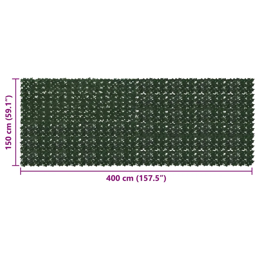 Écran de balcon avec feuilles Vert foncé 400 x 150 cm - 5