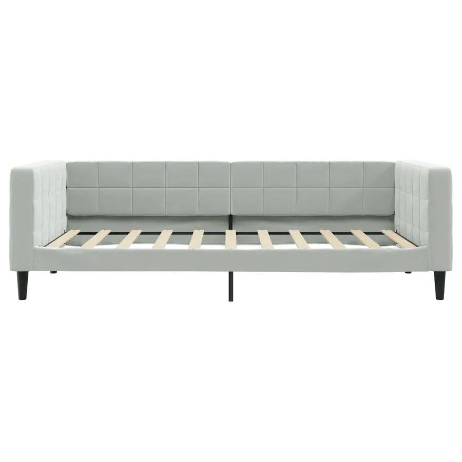 Lit de jour gris clair 100x190 cm velours - 3