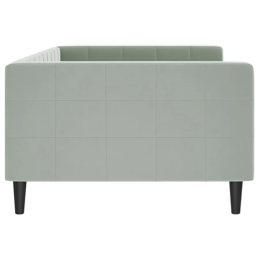Lit de jour gris clair 100x190 cm velours - 4
