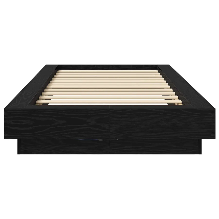 Cadre de lit avec LED Chêne noir 80 x 200 cm Bois d'ingénierie - 3