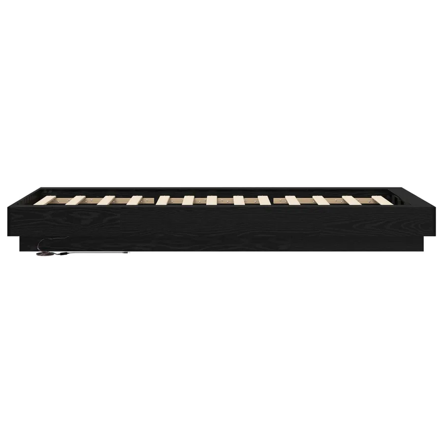 Cadre de lit avec LED Chêne noir 80 x 200 cm Bois d'ingénierie - 4