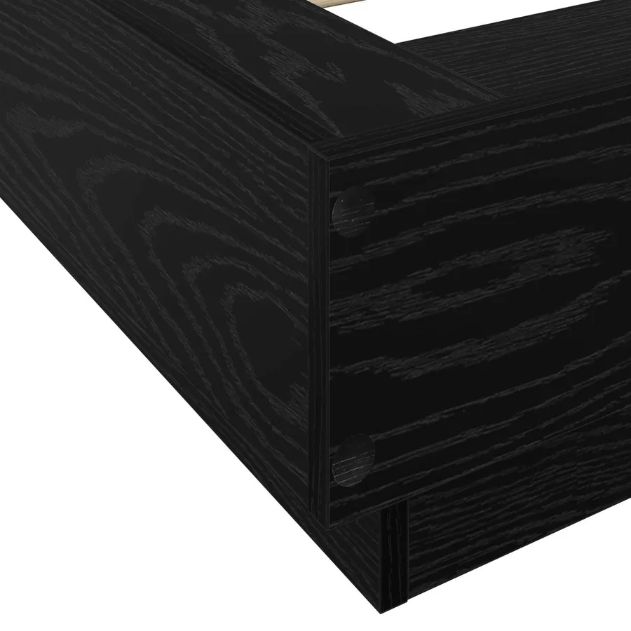 Cadre de lit avec LED Chêne noir 80 x 200 cm Bois d'ingénierie - 5