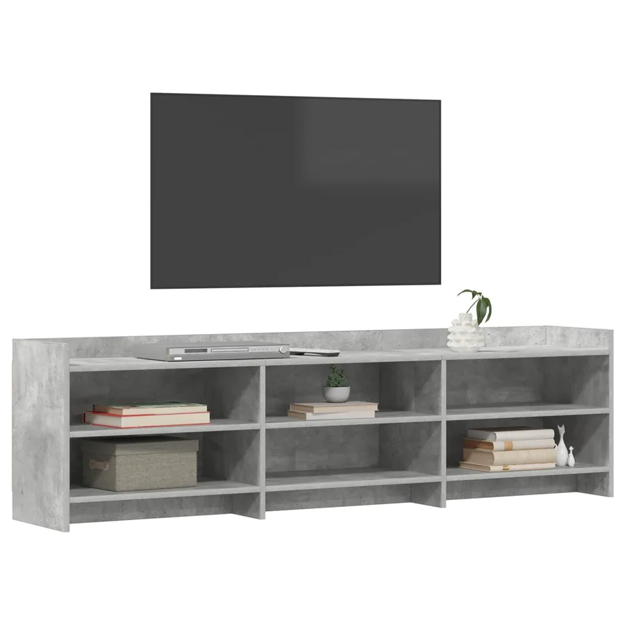Meuble TV 168 x 33 x 47 cm Gris béton Bois d'ingénierie - 3