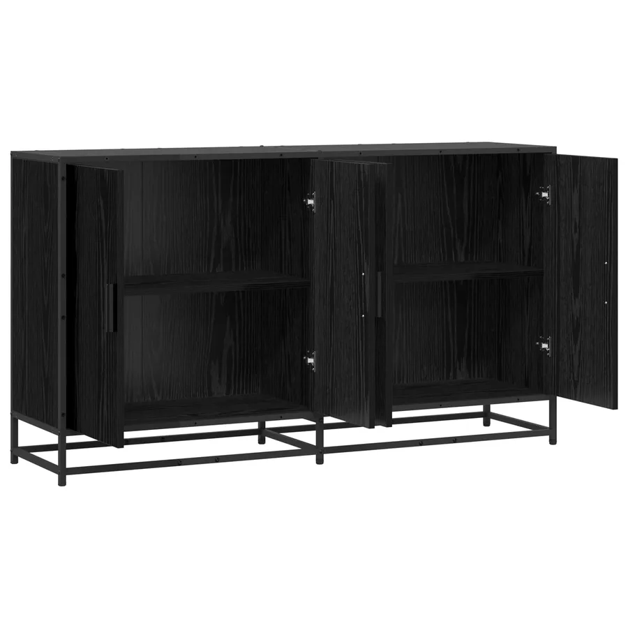 Buffet Chêne noir 134 x 35 x 76 cm Bois d'ingénierie - 3