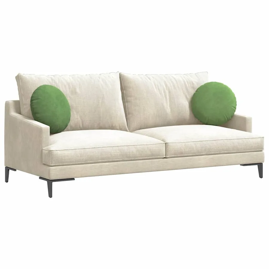Coussins de siège 2 pcs Vert clair Ø 40 x 13 cm Velours - 3