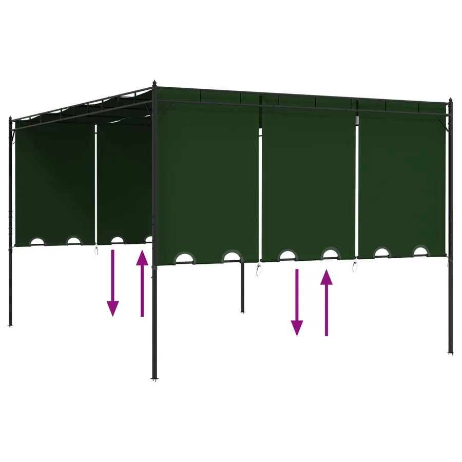 Pavillon 4 x 3 x 2,3 m Vert Polyester et Acier - 7