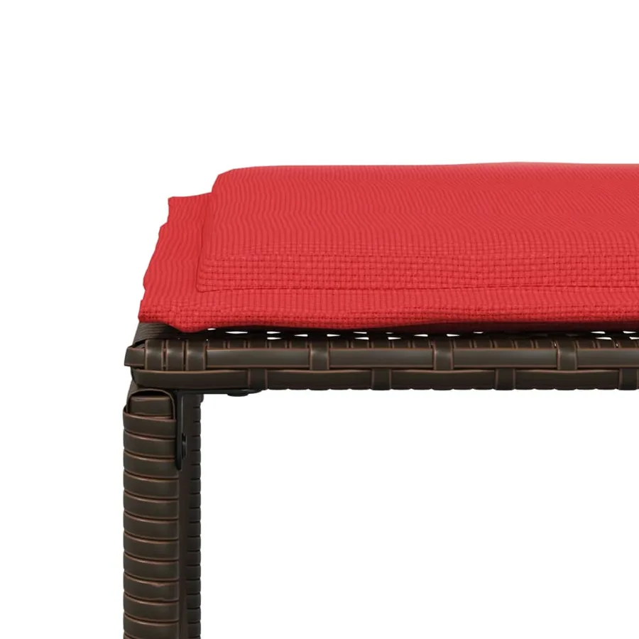 Ensemble à manger de jardin et coussins 7 pcs marron poly rotin - 11